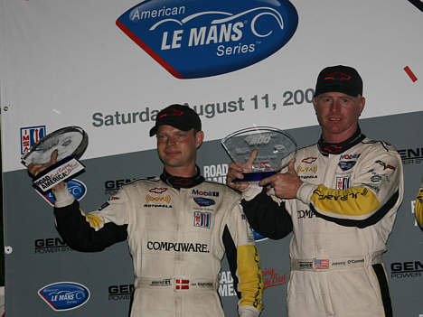 Jan Magnussen, yderst t.v., blev nummer to for Corvette Racing ved 4 timers løbet på Road America.